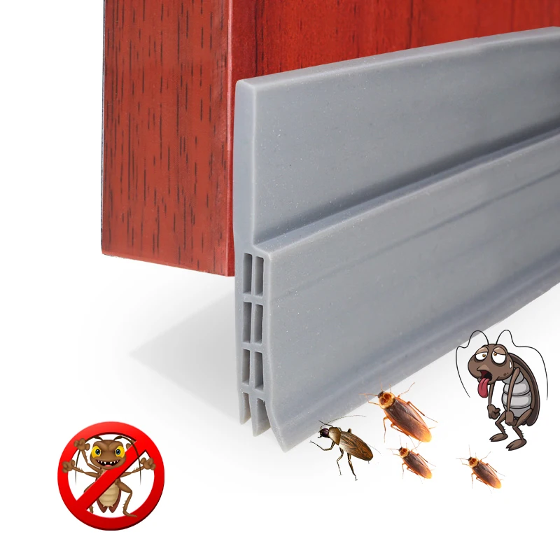 

Black Door Draft Stopper Strong Adhesive Waterproof Soundproof Door Bottom Seal Guard Against Drafts Dust Noise and Reptile 1M