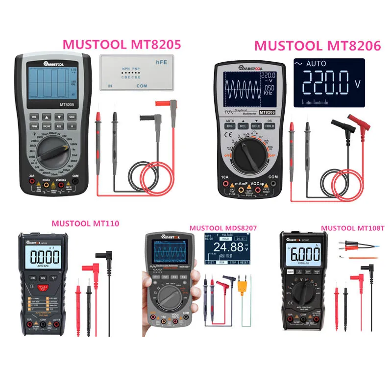 Цифровой Интеллектуальный Ручной осциллограф MUSTOOL MT8205 MT8206 MDS8207 MT108T MT110 2 в 1