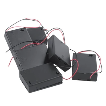 

6pcs Electrical Battery Holder Box Case Lead 3 x 1.5V AA Black + Cap