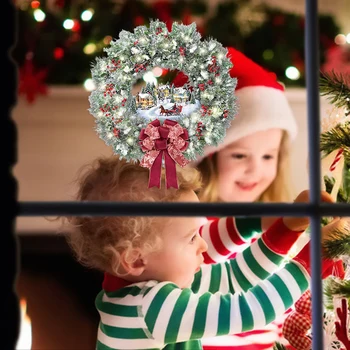 

New Hot Christmas Garland Cartoon Static Stickers Moisture Proof Window Glass Door Holiday Home Decoration