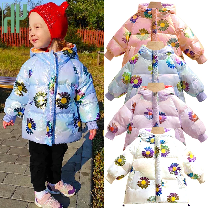 HH/Детские модные зимние куртки для девочек Теплые пуховые пальто