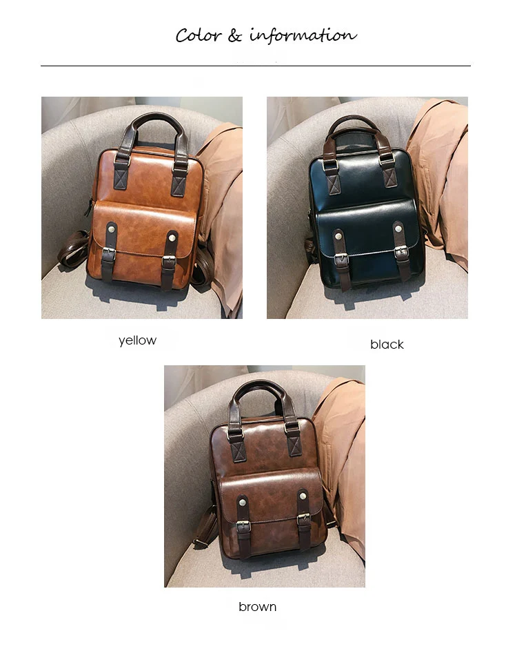 new mochila feminina anti theft school bags  travel vintage laptop brown leather big backpack women korean designer daypacks