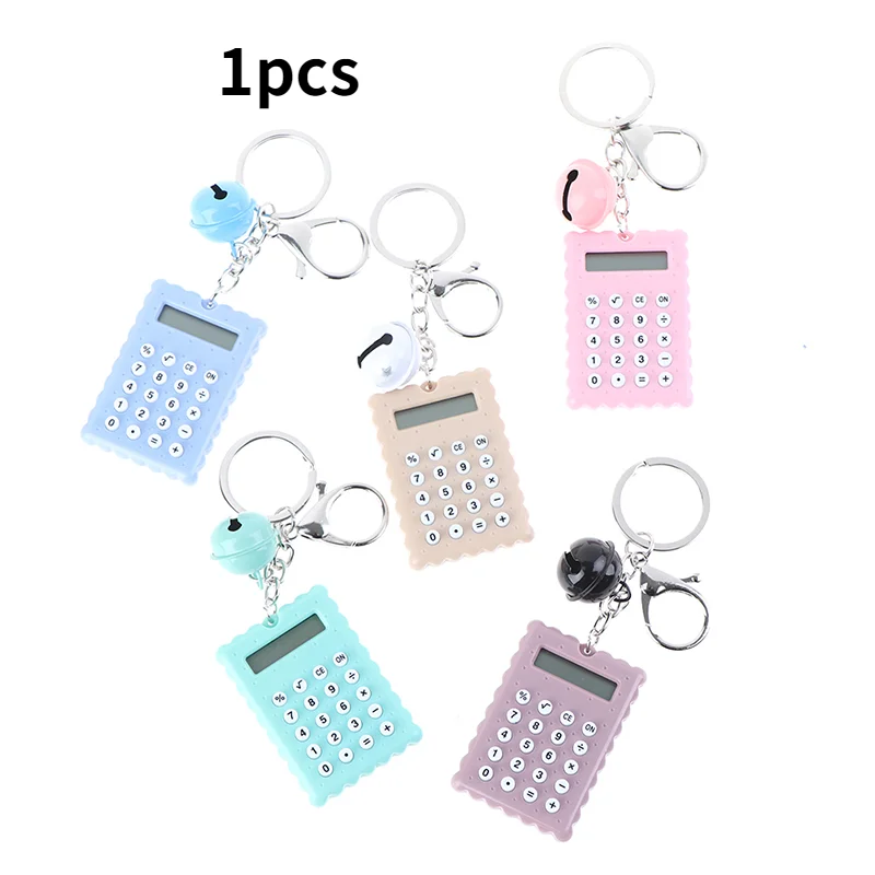 1pc Portable Kawaii Mini Calculator Pocket Size 8 Digits Display Cartoon Mini Ultra-thin Button Cute Calculator School Supplies