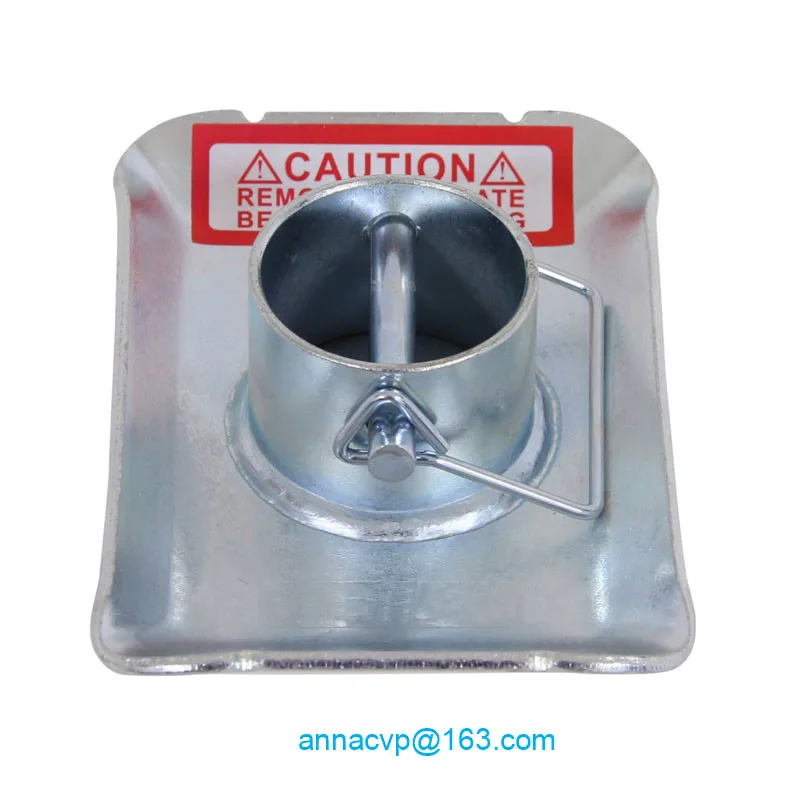 Removabl 2" Round Leg Trailer Jack Foot Plate with Pin for A Frame Car Utility Cargo Univer Use Camper Caravana RV Parts