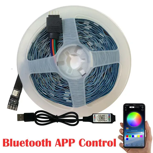 RGB LED Lights Strip 5050 Bluetooth Control USB 5V White Flexible Lamp Tape Diode Festival Fita Bedroom Tira Luces TV Desk Luz APP Control