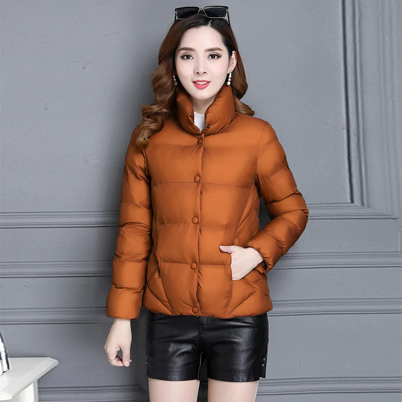

2019 Winter New Style Elegant Versatile Short Warm Cotton Overcoat Women's Slim Fit Slimming down Jacket Cotton-padded Clothes C