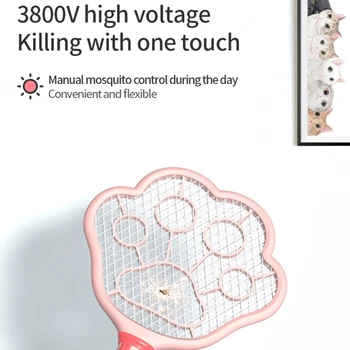 

3-Layer USB Rechargeable Electric Fly Mosquito Killer Swatter for Home Outdoor