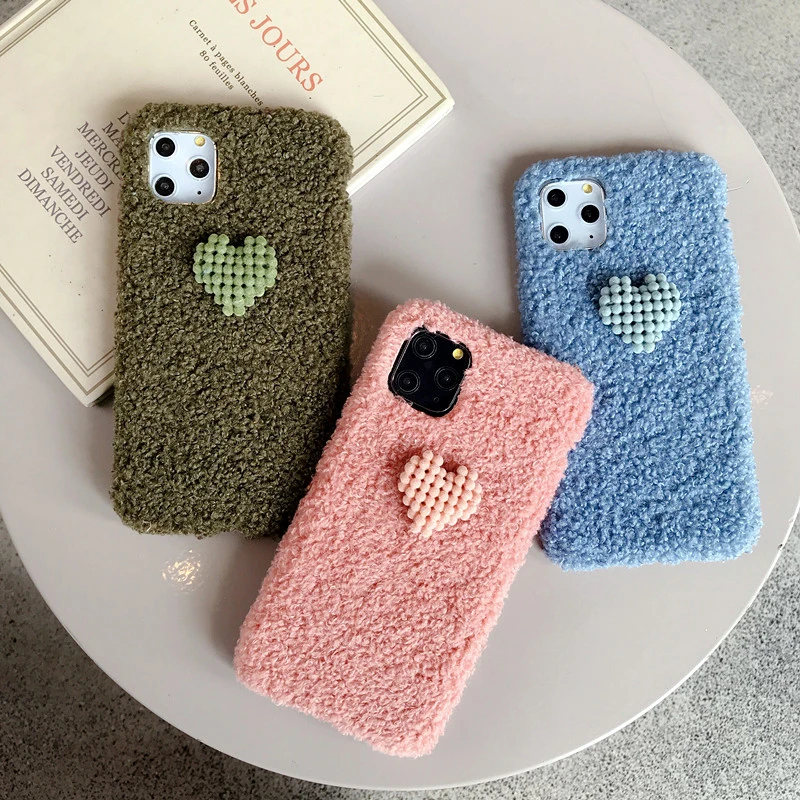 Милые плюшевые "сделай сам" Сердце чехол для телефона для huawei mate30 pro mate20 P20 lite P30 pro nova 5 5pro 4 4e 3 3i 3e чехол honor 20 10 8X 9X