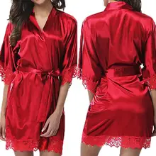 Лидер продаж, кружевное Бандажное Короткое Кимоно, самостоятельная блуза с поясом, v-образный вырез, половина рукава, женская летняя одежда, сексуальный прозрачный пеньюар, короткая ночная рубашка