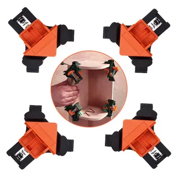 

4pcs Multifunction 90 Degree Corner Clamp Adjustable Single Handle Spring Loaded Right Angle Clamp,Swing Woodworking Clip Clamp