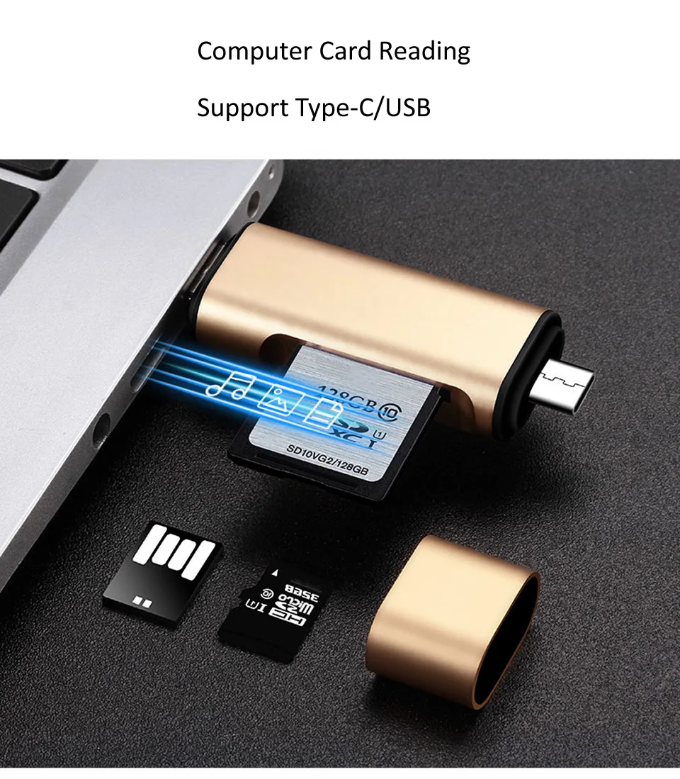 5-в-1 Тип C OTG кард-ридер с флеш-накопитель USB с гнездовым Интерфейс для ПК USB 3,0 чтения TF слот для карт памяти для устройства чтения sd-карт компьютерные принадлежности