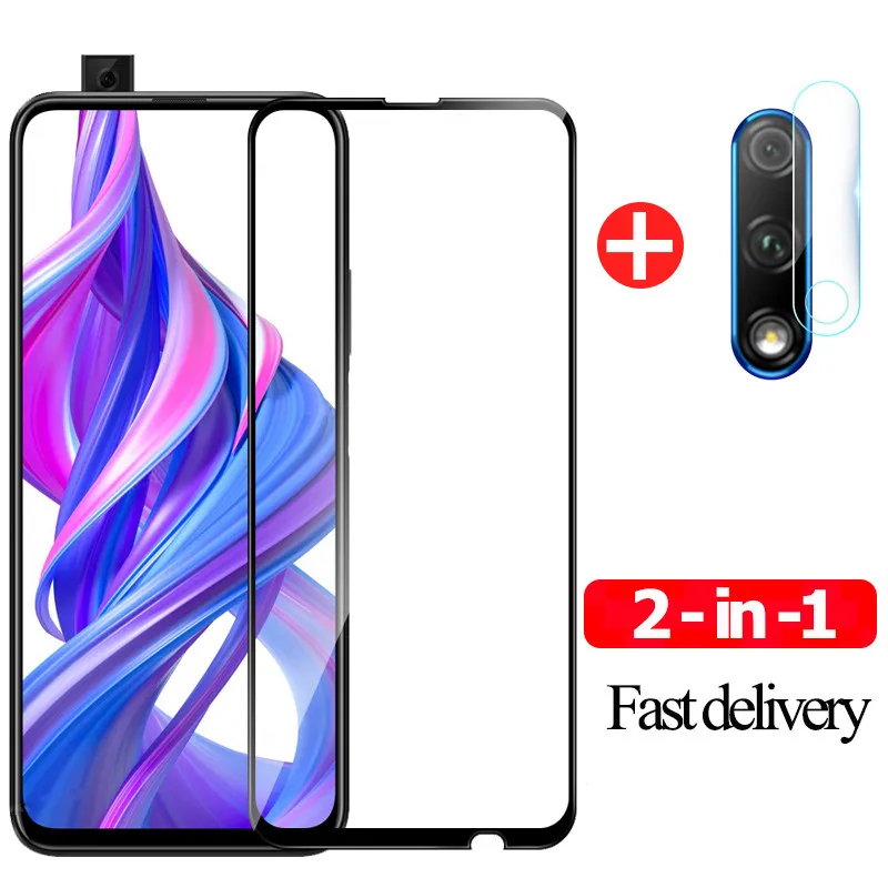Защитная пленка камеры+9H Защитное стекло на Honor 9X Закаленное протектор экрана