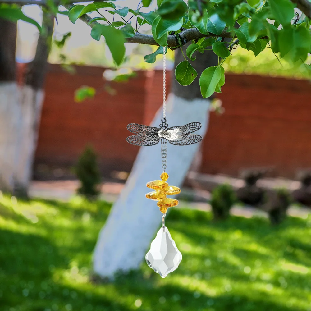 Dragonfly Handcrafted Hanging Crystal Garland Pendant DIY Chandelier Jewelry Center Part Window Garden Decoration 5