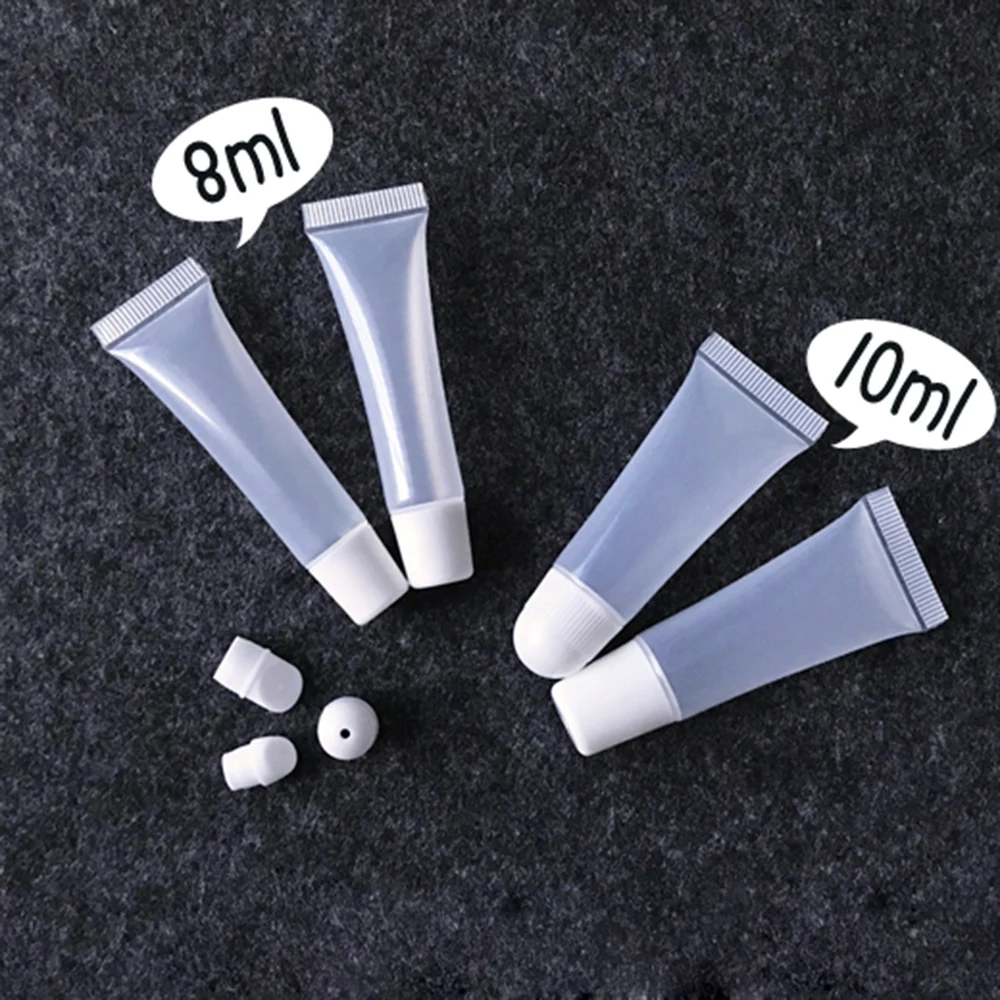 8 мл 10 мл косметический блеск для губ пустые многоразовые тюбики пластиковый прозрачный бальзам для губ контейнеры для макияжа инструменты