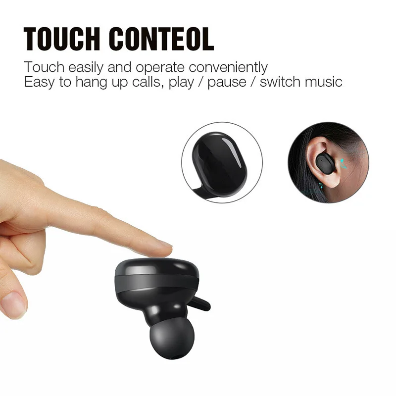 Touch TWS наушники Bluetooth 5,0 беспроводные наушники спортивные наушники 3D стерео звук вкладыши с портативным микрофоном и зарядным устройством