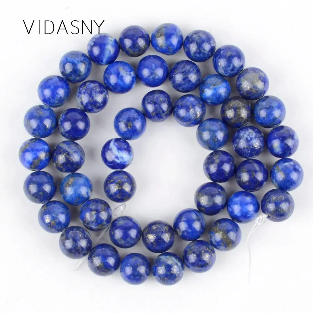 Natural No Fade Lapis Lazuli Stone Beads For Jewelry Making 4 6 8 10 12mm Round Spacer Loose Diy Necklace Bracelet 15inch | Украшения и