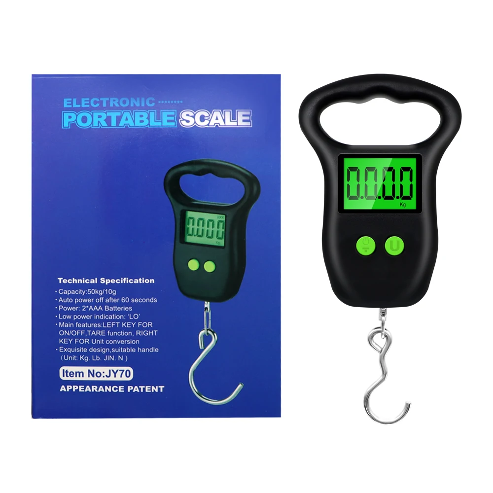 Balance Suspendue 50kg - Précision 10g - Fonction Tare - Noir ABS/inox