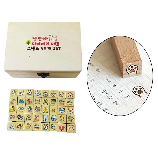 1 Box Funny DIY Craft Scrapbook Stamps Seal Decorative Diary Wood Vintage  Stamp 