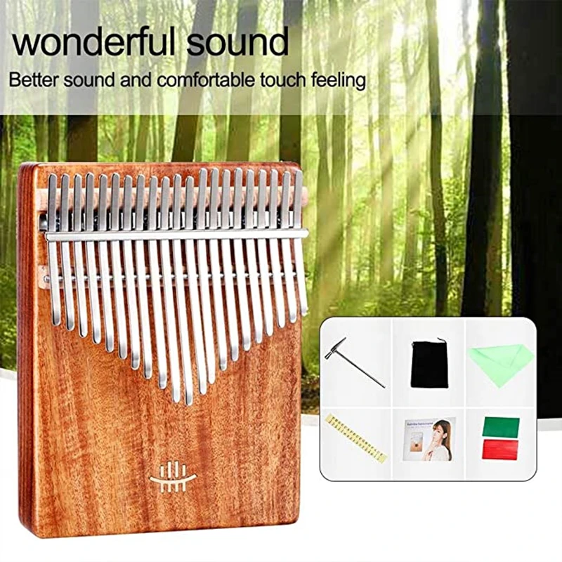 

21 Keys Tones Thumb Piano Kalimba Walnut Maple Acacia Wooden Mahogany Body Beginner Entertainment Musical Instrument