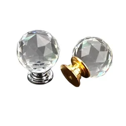2022NEW 20mm 30mm 40mm 50mmCrystal Ball Design Clear Crystal Glass Knobs Cupboard Drawer Pull Kitchen Cabinet Wardrobe Handles