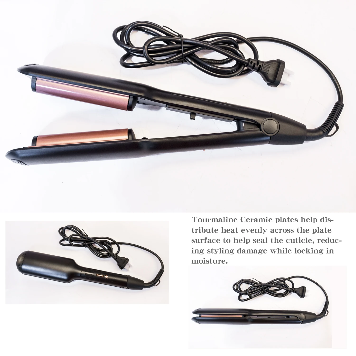 Modelador de Cabelo Grande Onda Curling Ferro Cerâmica um Passo Culer Profunda Ondulado Ovo Rolls Display Led 2 Barris Ferramentas Modelador Cabelo 28mm 8 de cabelo um passo culer profunda ondulado