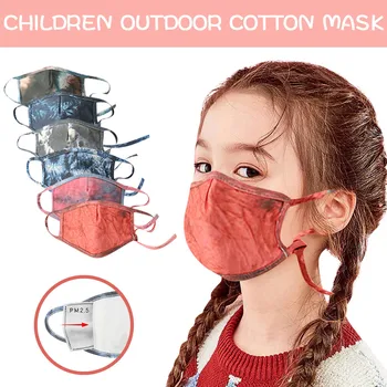 

Face Shield for Kids Tie-dyed Print Reuseable Cloth Face Shield Safet Face Mask Washable Mouth Mask Breathable Mouth Cover