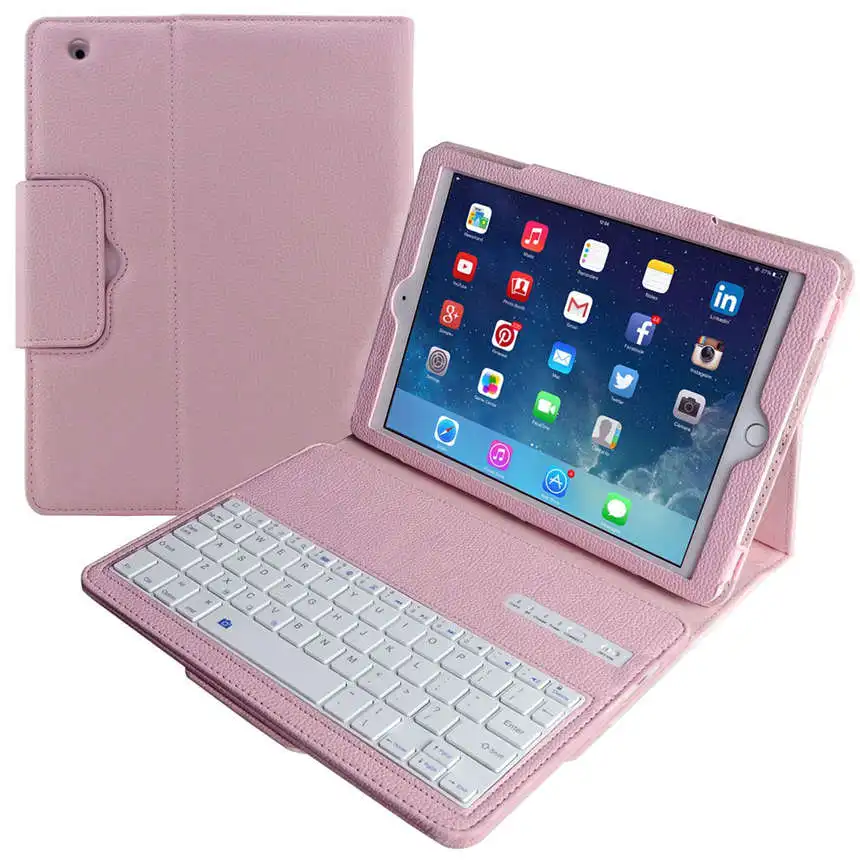 Магнитная Bluetooth клавиатура Coque для iPad 2 iPad 3 iPad 4 чехол из искусственной кожи Складная подставка Funda для iPad 2/3/4 крышка клавиатуры - Color: Pink