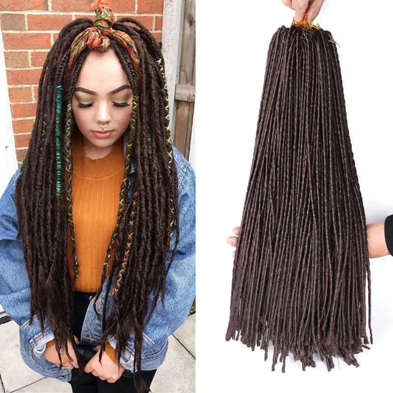 Pervado الصلبة المجدل وصلات شعر 22 24 البلاتين شقراء فو Locs جدائل كروشيه صناعية للنساء الضفائر وصلات شعر Locs الاصطناعية-في الضفائر من وصلات الشعر والشعر المستعار على AliExpress