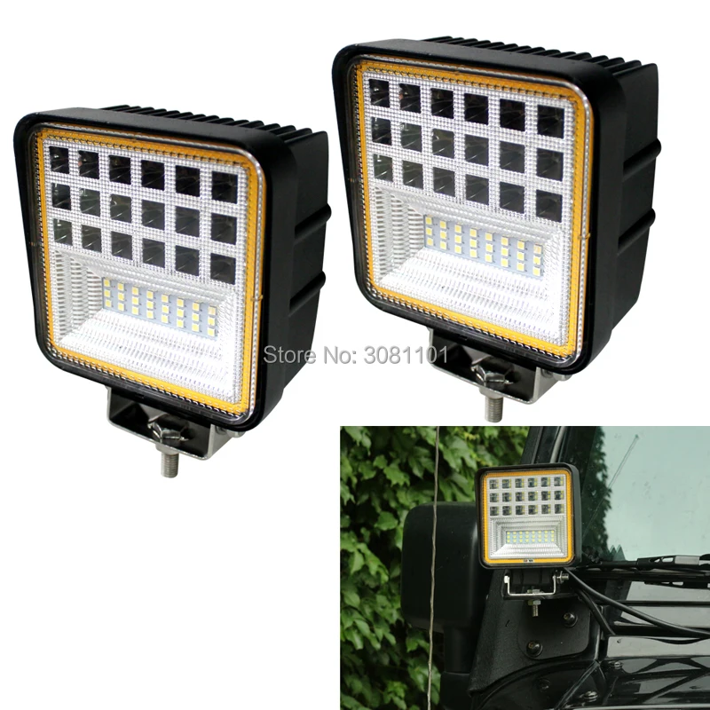 48 Вт круглый/Квадратный светодиодный светильник, противотуманная фара для внедорожника, грузовика Wrangler, автомобиля, ATV, SUV, лодки, мотоцикла