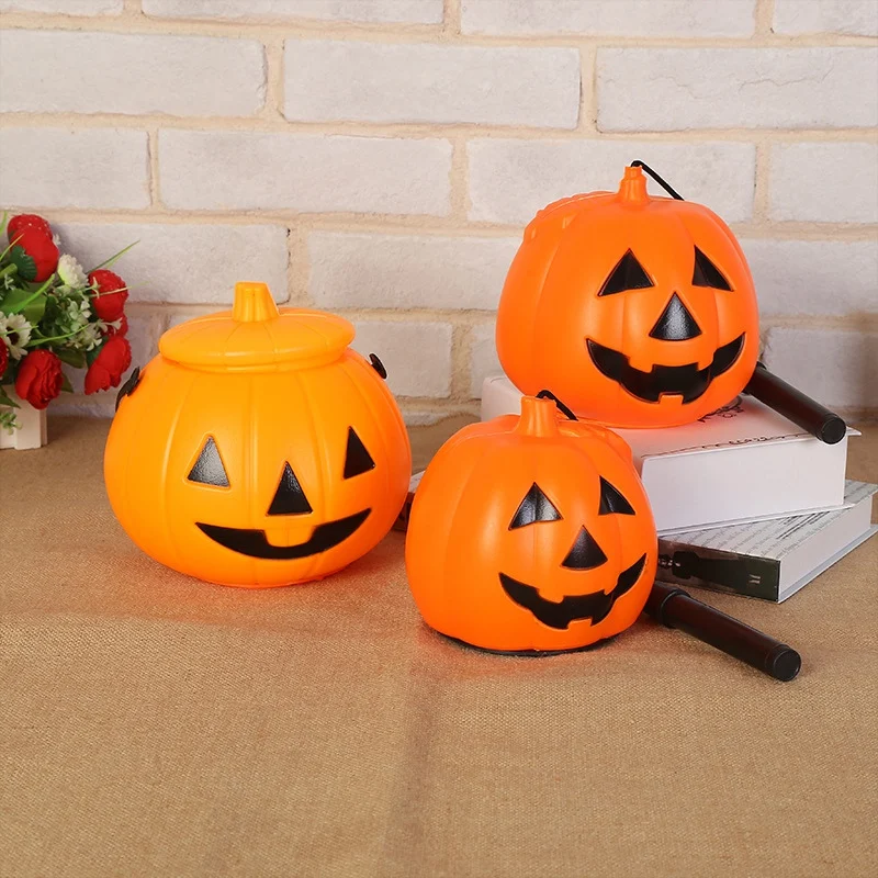 

Halloween Portable LED Pumpkin Lantern With Handle Battery Operated Night Light Table Lamp For Halloween Party Home Decoration