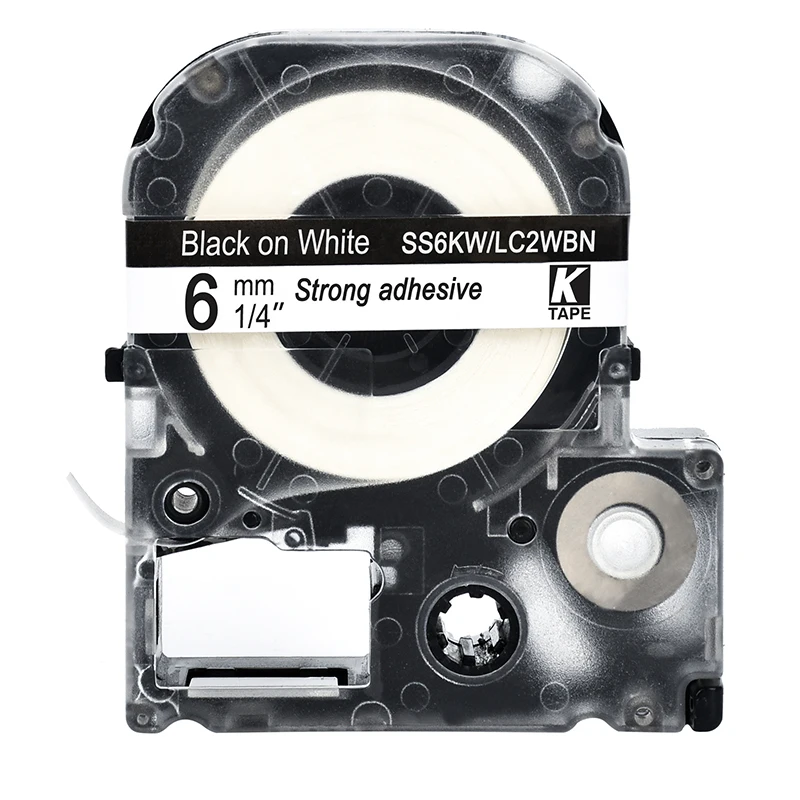 Черные на белом принтере Epson KingJim 6 мм SS6KW совместимые с принтерами этикеток