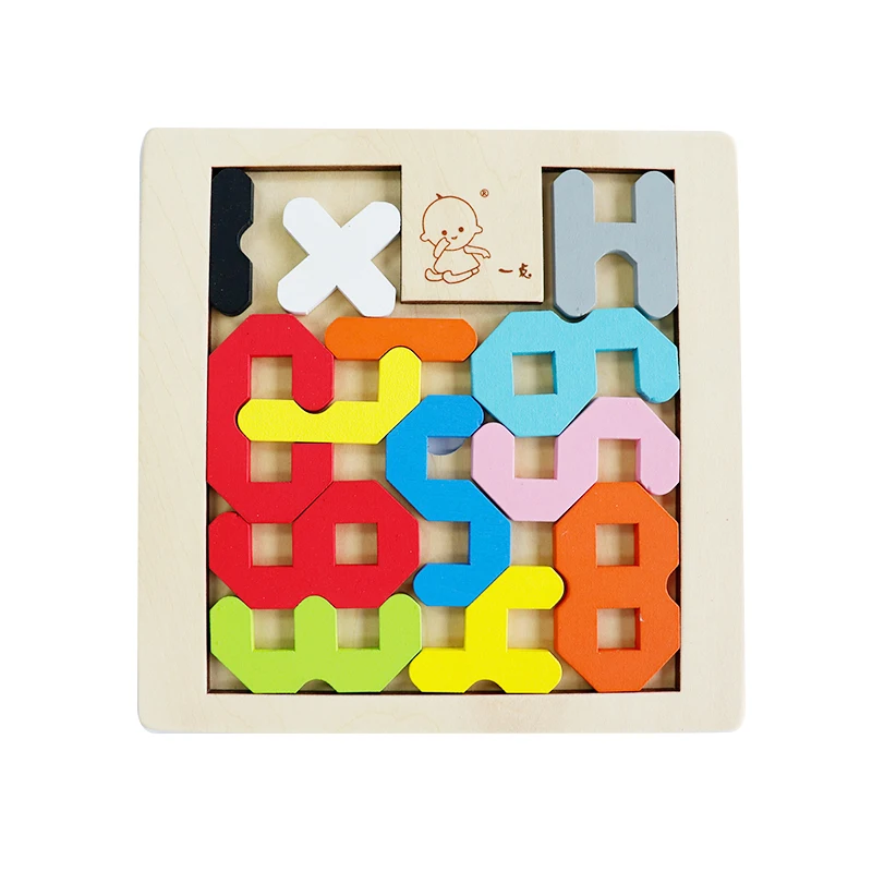 

Wooden Middle Size Colorful Number Puzzle Early Educational Toy for Kids Free Shipping puzzle game 3d puzzle toys