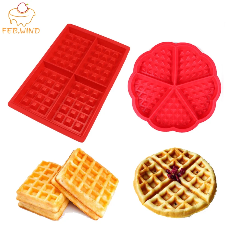Silicone Waffles Mold Pan Food DIY Oven Baking Pan Mold Tray Waffler Maker Tool