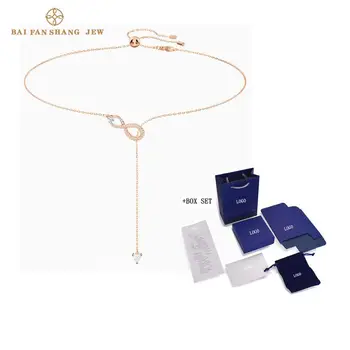 

Fashion Jewelry SWA New INFINITY Y Necklace 8-character Shape Diamond Rose Gold Chain Women's Luxury Jewelry Gift