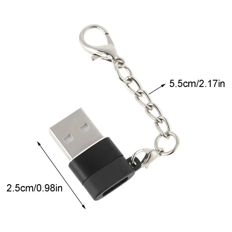 USB 3,1 USB-C мама к USB 2,0 папа порт адаптер соединитель Адаптер с брелок для USB C кабель U диск