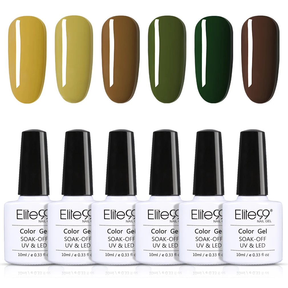 Avocado Series Elite99 6 шт./компл. 10 мл Camel серии Гель-лак для ногтей маникюрный набор! полупостоянная грунтовка матовый топ УФ светодиодный Варенье гель Лаки - Color: Avocado Series