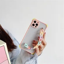 

Silicone Hard Bracelet Phone Case For Samsung Galaxy S21 S20 S10 S8 S9 Plus Note 20 10 Ultra Shockproof Camera Protection Cover