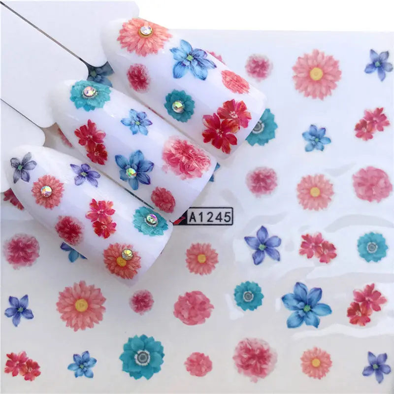 Newest DIY Nail Sticker 10PCS Nail Applique Adhesive Flower Rattan Nail Sticker Lace Design Nail Paste