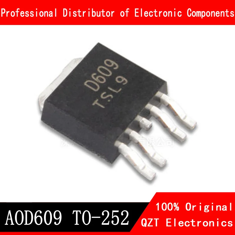 10pcs/lot AOD609 D609 TO252-4 new original In Stock free shipping 50pcs lots aod609 d609 to 252 new original ic in stock