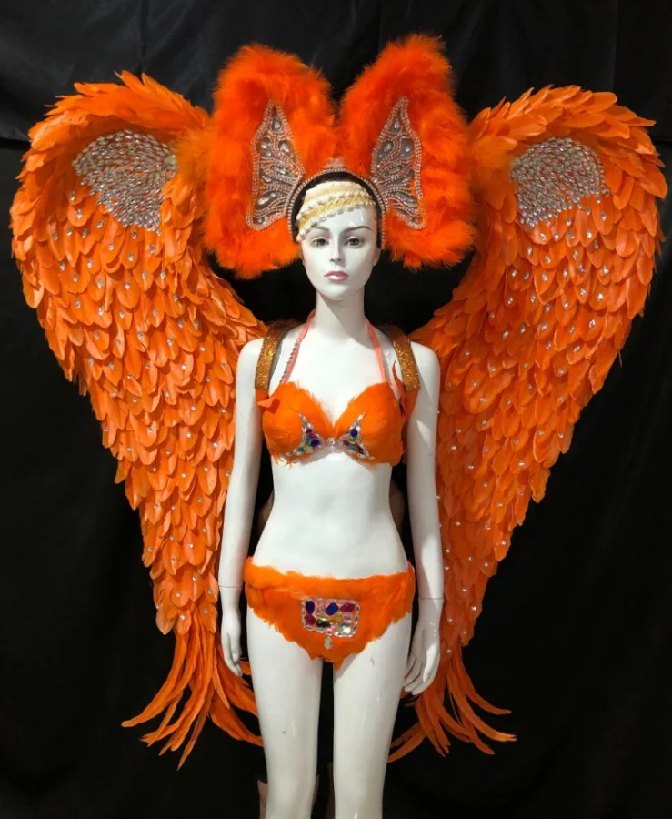 Latin dance Samba accessories Fashion exquisite headdress feathers Delicate dance shows accessories Samba clothing - Цвет: Оранжевый