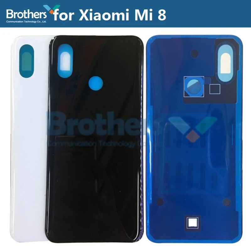 Корпус батареи для Xiaomi mi 8 mi 8 Батарейная дверь без или с объективом камеры стеклянная задняя крышка задний корпус для M1803E1A