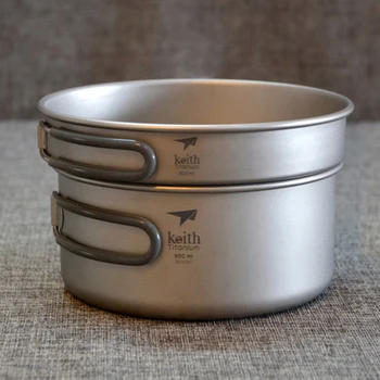 

Keith Cooking Sets Pot And Pan Bacteriostatic Titanium Pots Set Pan Frying Pan For Camping Traving Hunting Hiking Cookware Set