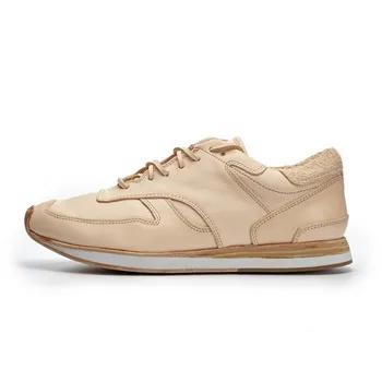 

Handmade Genuine Leather Casual Shoes for Unisex High Quality Designer Lace Up Platform Sneakers Luxury Hip Hop Shoes Plus Size