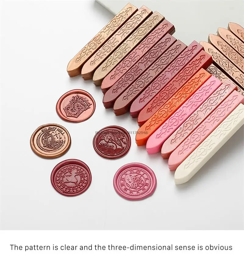 24 Colors Flower Seal Wax DIY Card Invitations Envelope Retro Wax Seal Stamp Wax Seal Magic Arrow Pattern Wax Stick With Wick