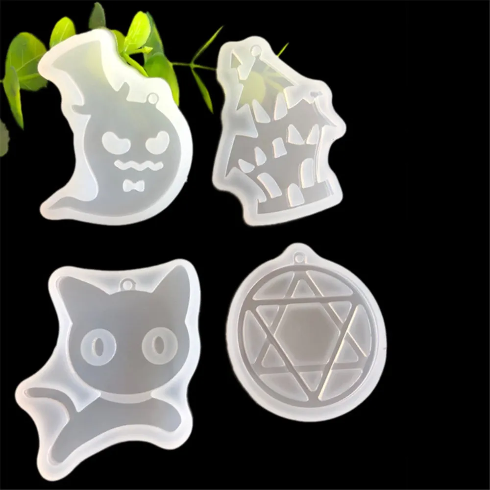 

Fondant Cookie Molds Halloween Style Pattern Concrete Designer DIY Necklace Charm UV Resin Liquid Silicone Mold