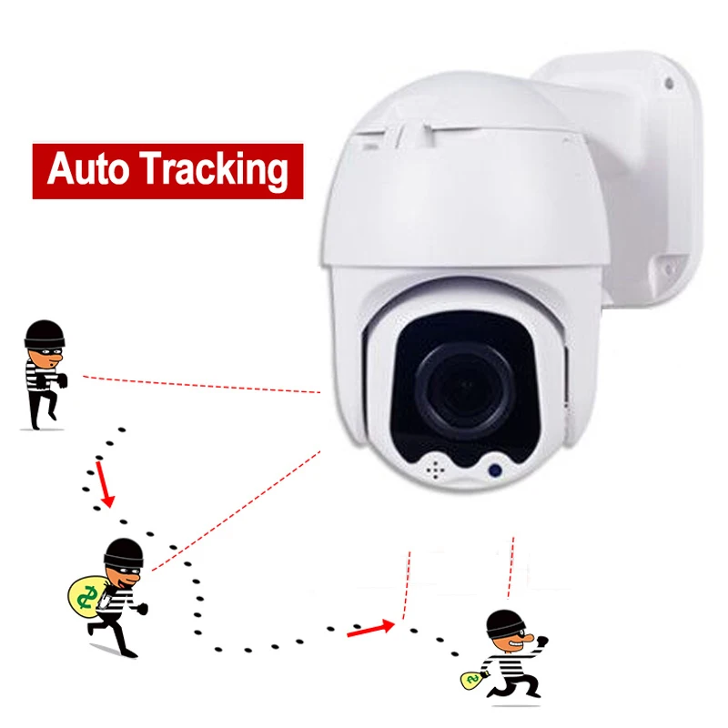 Tanie Kamera ochrony HD 1080P kamera PTZ IP IR zewnętrzna wodoodporna nadzór domowy dwukierunkowy Audio automatyczne śledzenie kamera telewizji przemysłowej PTZ
