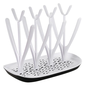 

Baby bottle drying rack Drain shelf Cup holder Removable bottle rack for 8 bottles + accessories, white