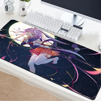 

Yuzuoan Large Custom Logo Game Mouse Pad Cute Moonlight Girl Black Lock Edge Rubber Durable Desk Mat Carpet Pad Universal 90x40
