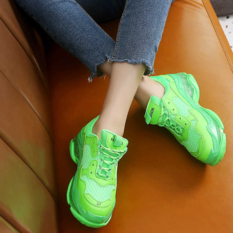 

2020 New Women's sneakers Solid color Rubber comfortable non-slip sole stretch breathable casual trend wild women's shoes U27-32