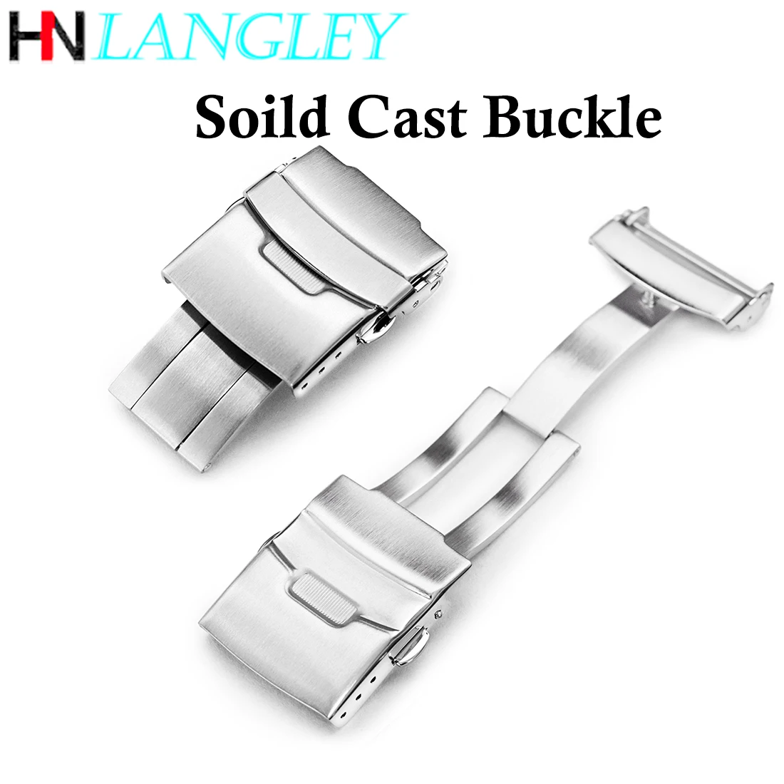 18mm 20mm 22mm 24mm Stainless Steel Push Button Diver Clasp Watch Band Soild Cast Buckle for Seiko Citizen | Наручные часы